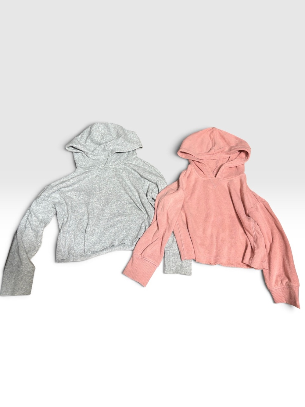 OshKosh B'gosh Gray & Pink Cropped Hoodie Sweatshirts Bundle Size 4